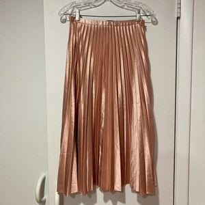 Pleated High Waisted Pink Zara Skirt Size Small